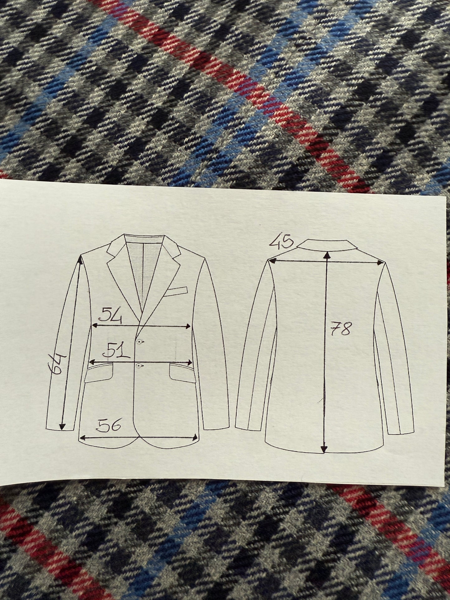 Giacca sartoriale anni ‘80/‘90 a quadri - tg. 48/50