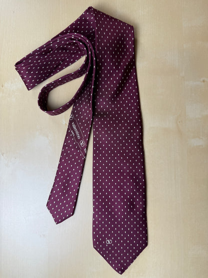 Cravatta Valentino bordeaux pois