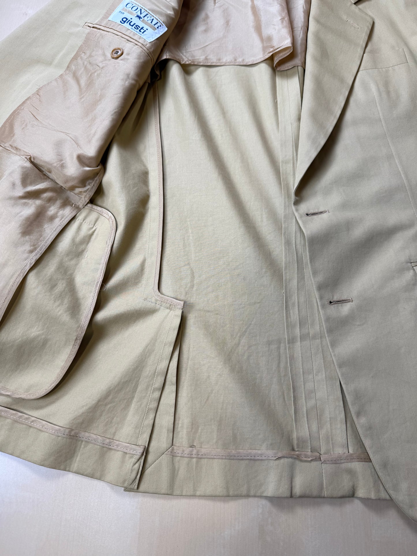 Giacca anni '80 estiva in cotone beige - tg. 48