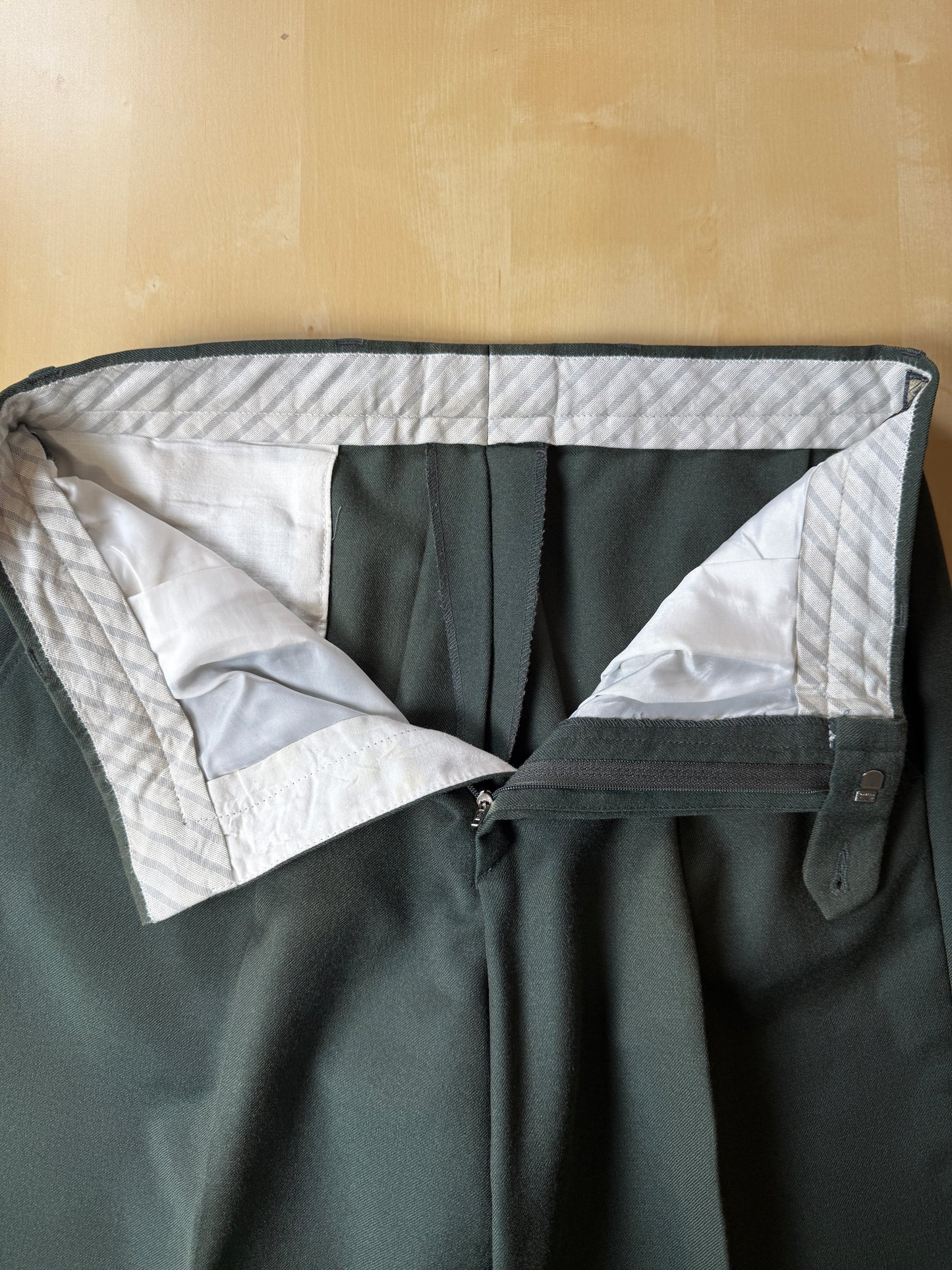 Pantaloni anni ‘80 in flanella verde - tg. 46/48