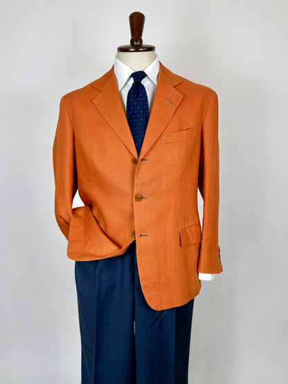 Giacca sartoriale D. Caraceni-Campagna lino irlandese arancio - tg. 50/52
