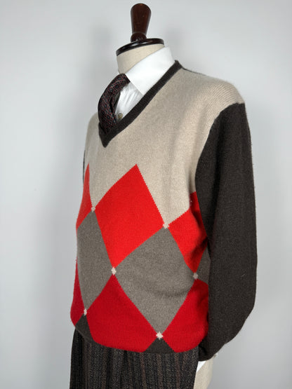 Pullover losanghe Cains Moore 100% cashmere - XL (54)