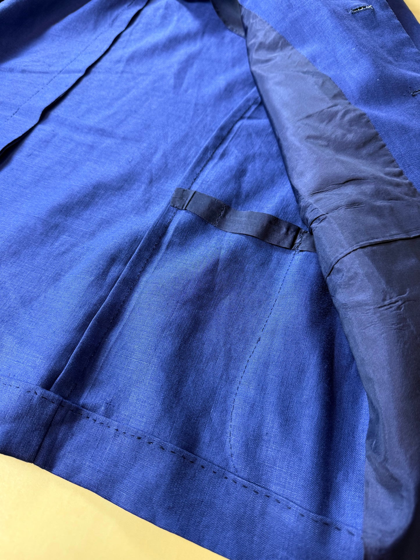 Completo sartoriale F. Di Marco lino irlandese blu (doppio pantalone) - tg. 52 corta