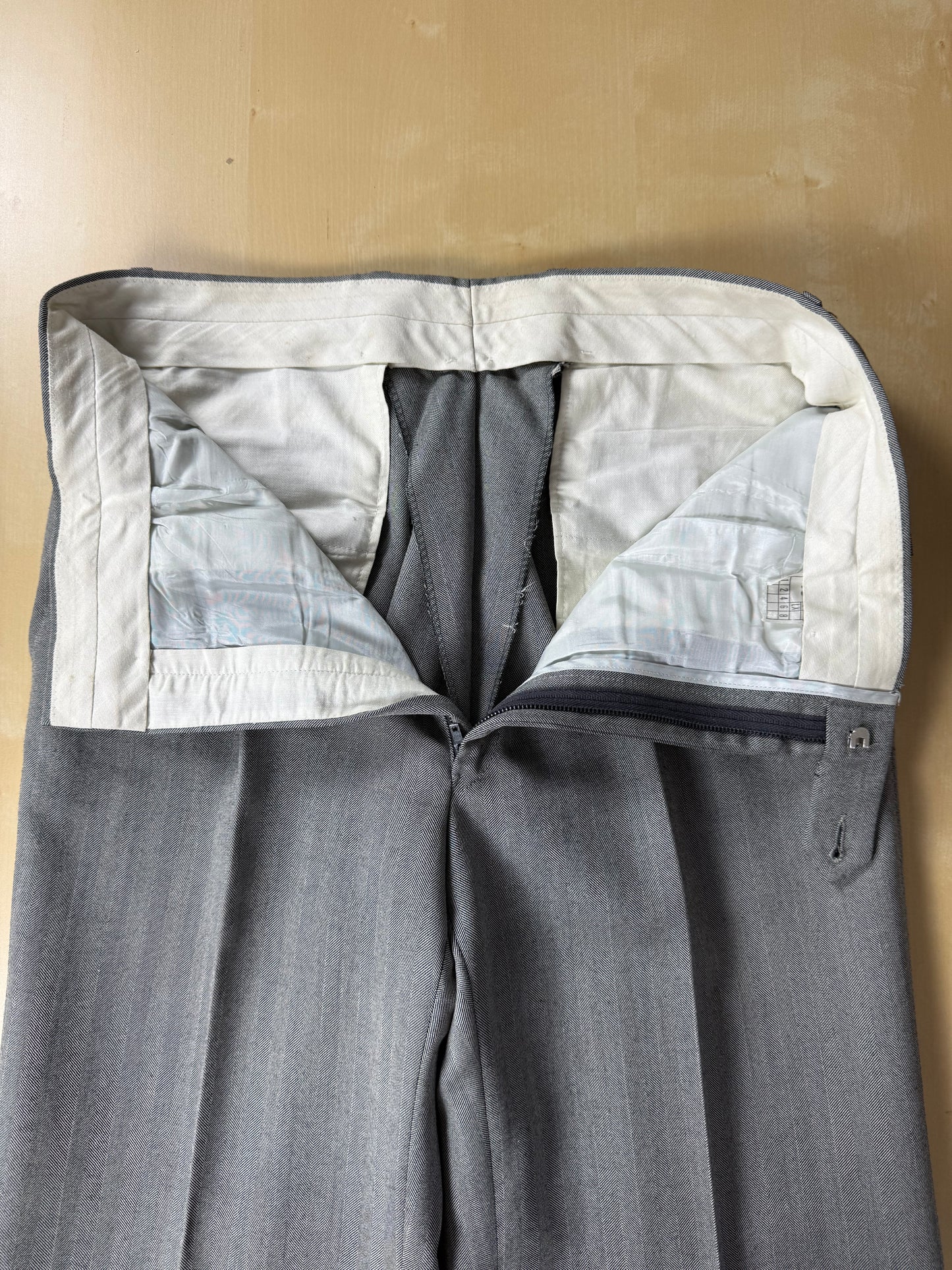 Completo 3 pezzi anni '70 herrigbone grigio - tg. 44
