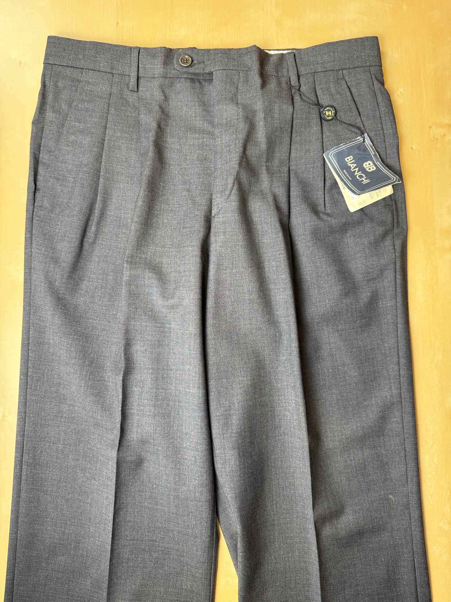 Pantalone anni ‘80 in fresco lana grigio antracite (NOS) - tg. 48