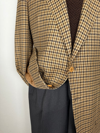 Giacca anni ‘80 in tessuto scozzese lana e cashmere pied-de-poule - tg. 48/50