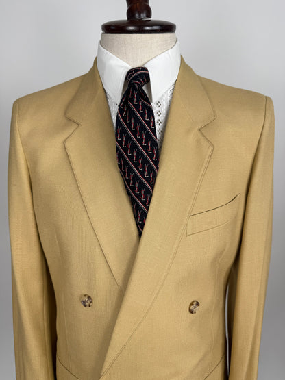 Completo doppiopetto estivo anni ‘70 in misto lino beige - tg. 44/46