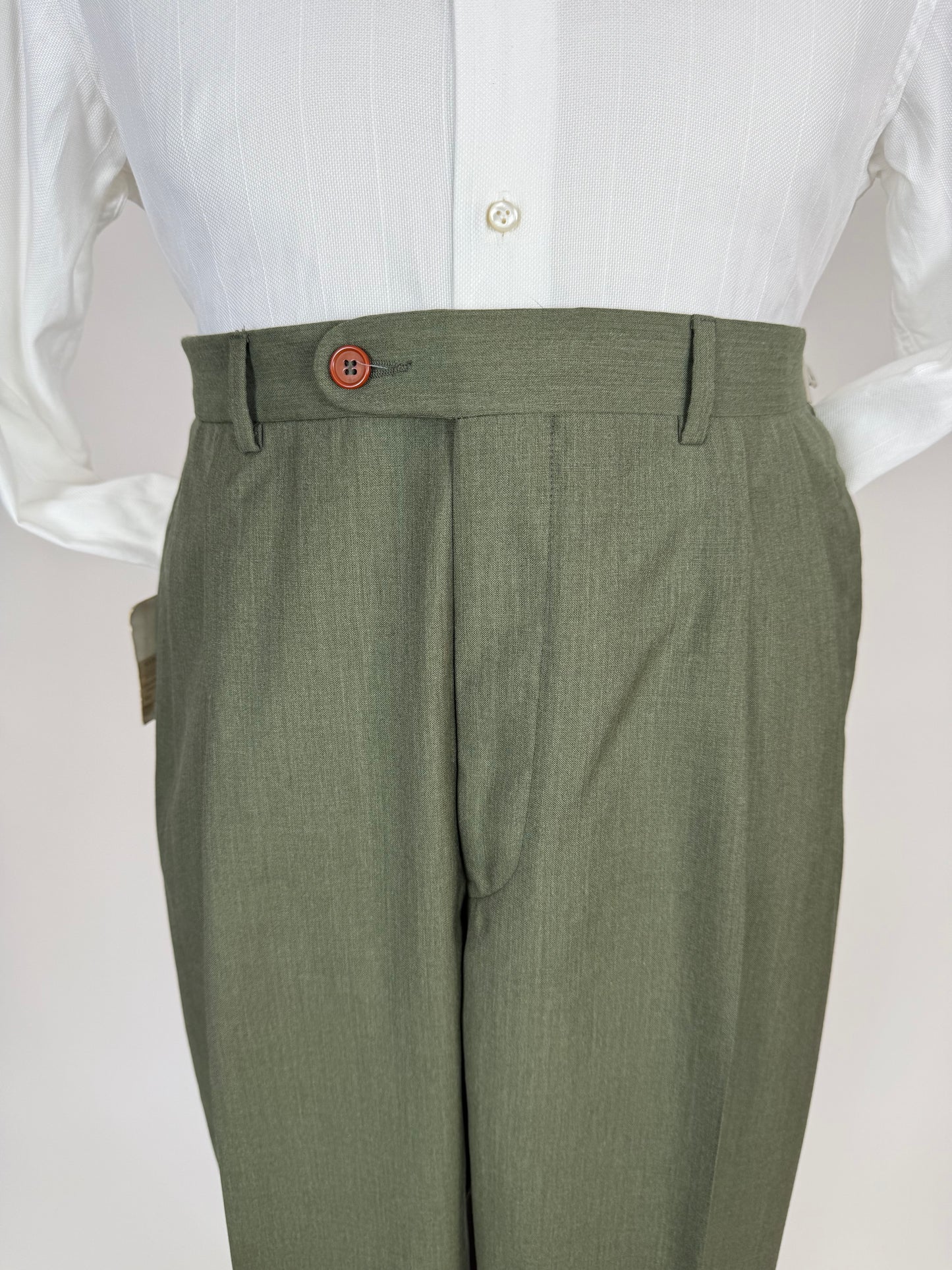 Pantaloni fresco lana verde scuro anni '80 (NOS) - tg. 54/56