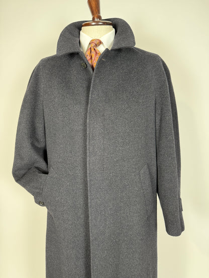 Cappotto raglan in panno lana e cashmere grigio fumo - tg. 54-58