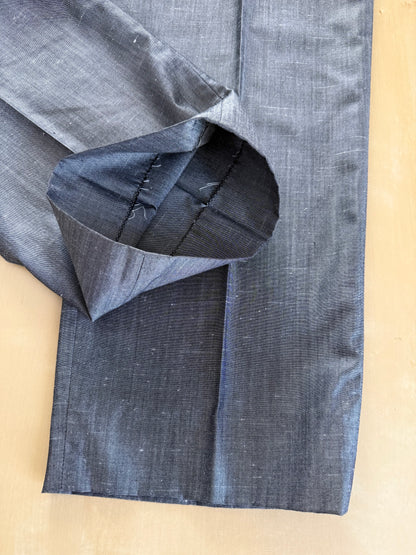 Completo anni '80 in seta shantung grigio - tg. 56/58