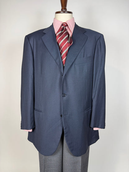 Giacca Pal Zileri tessuto Loro Piana four seasons blu gessato - tg. 56/58