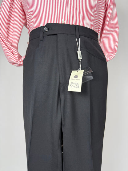 Pantaloni fresco lana blu tasche carrettiera anni '90 (NOS) - tg. 44/46