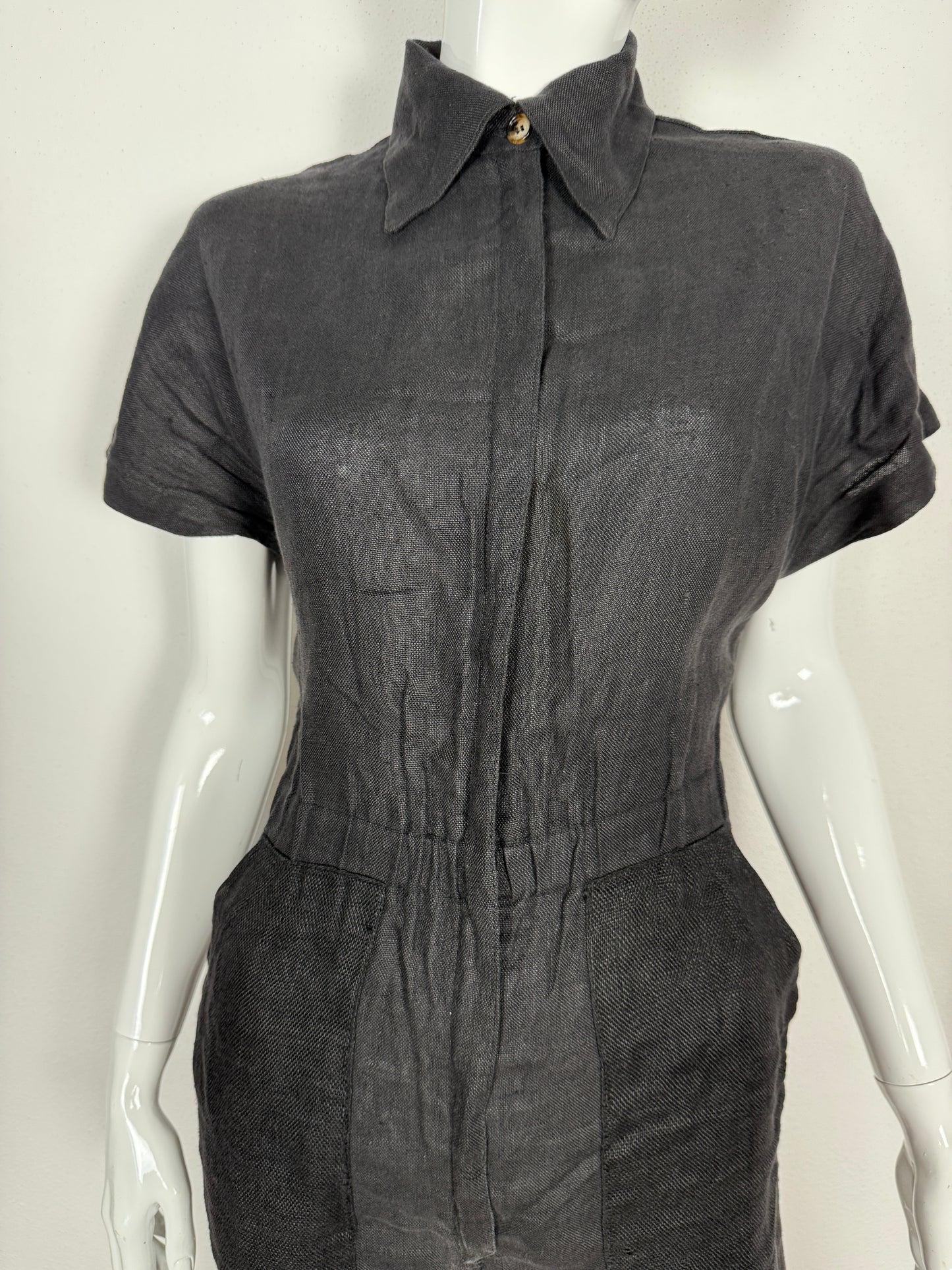 Tuta in lino nera anni ‘70 - tg. 44