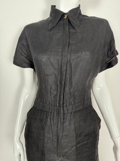 Tuta in lino nera anni ‘70 - tg. 44