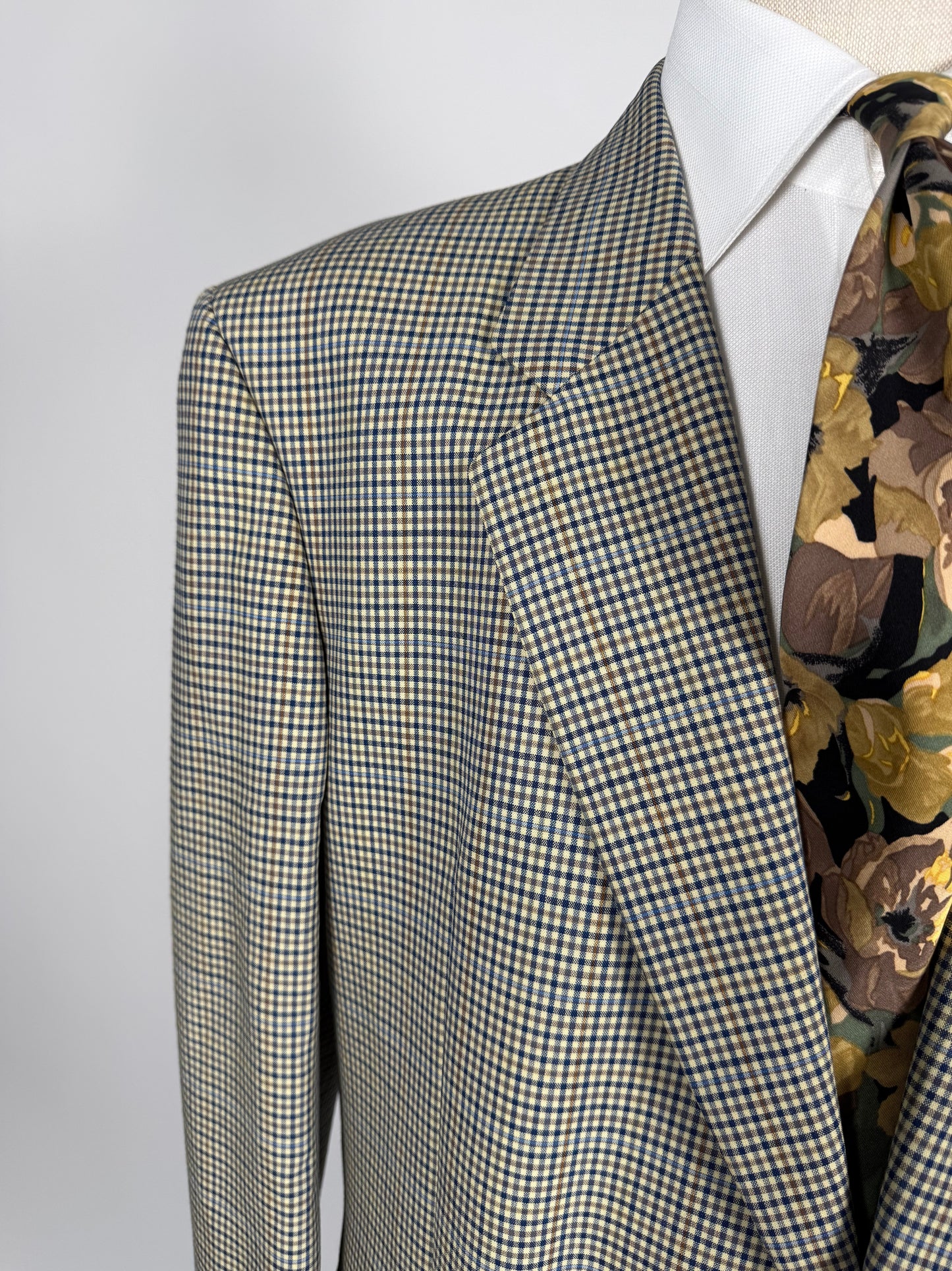 Giacca anni '80 fresco lana check - tg. 58/60 lunga