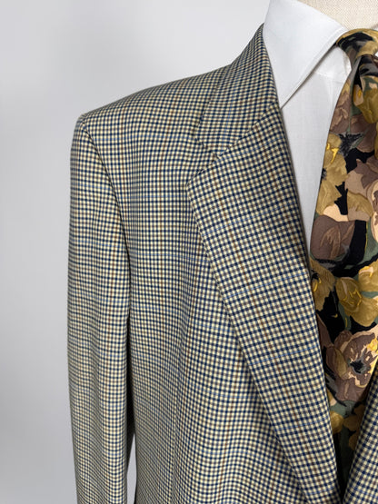 Giacca anni '80 fresco lana check - tg. 58/60 lunga