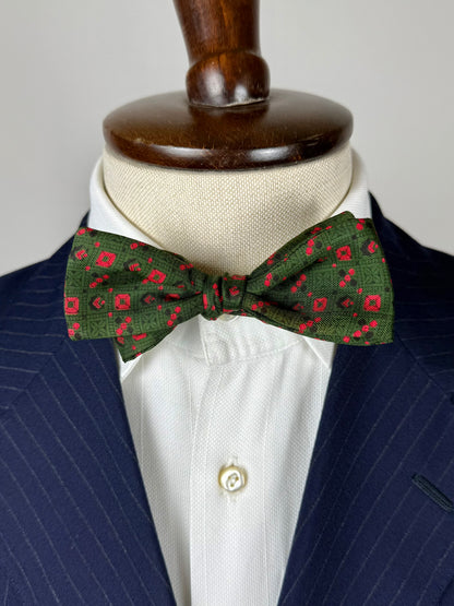 Papillon vintage verde micro fantasia