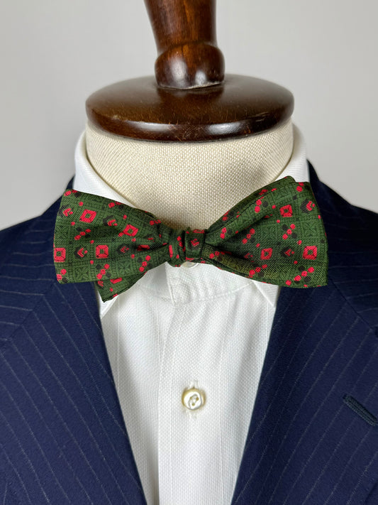 Papillon vintage verde micro fantasia