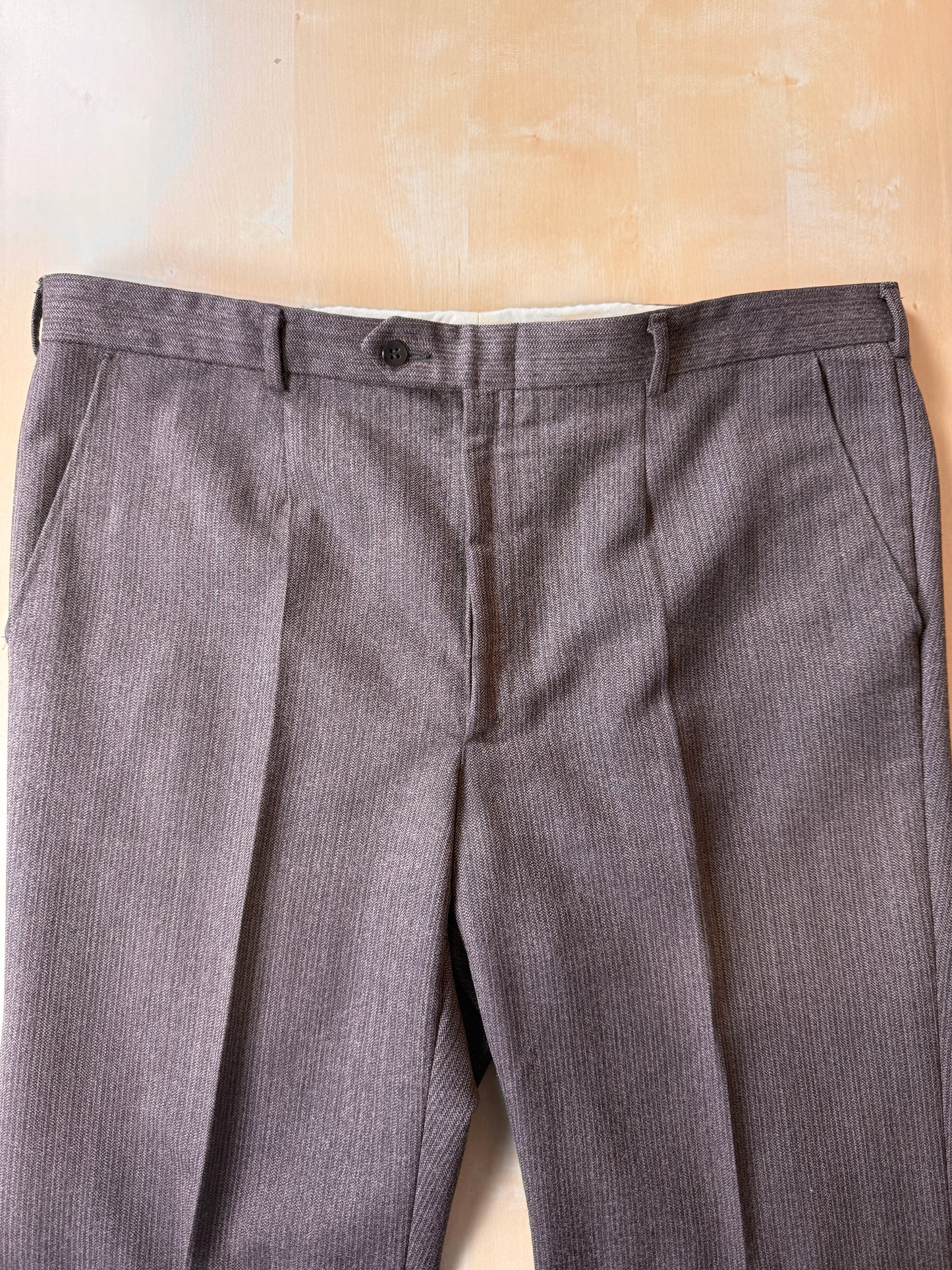Completo 3 pezzi anni ‘70 marrone mélange - tg. 50/52 drop basso