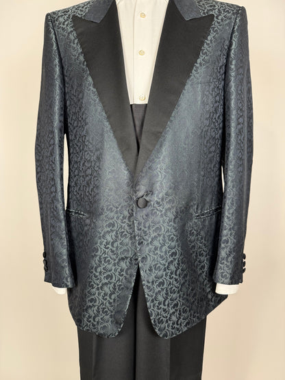 Giacca da smoking Pal Zileri anni '80 in seta shantung damascata - tg. 52