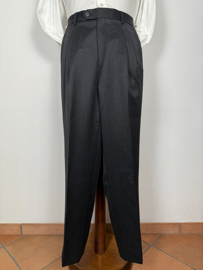 Completo 3 pezzi anni '90 in flanella grigio antracite - tg. 46/48