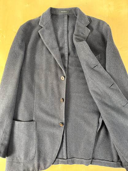 Blazer destrutturato Boglioli K. Jacket in puro cashmere blu spigato - tg. 54