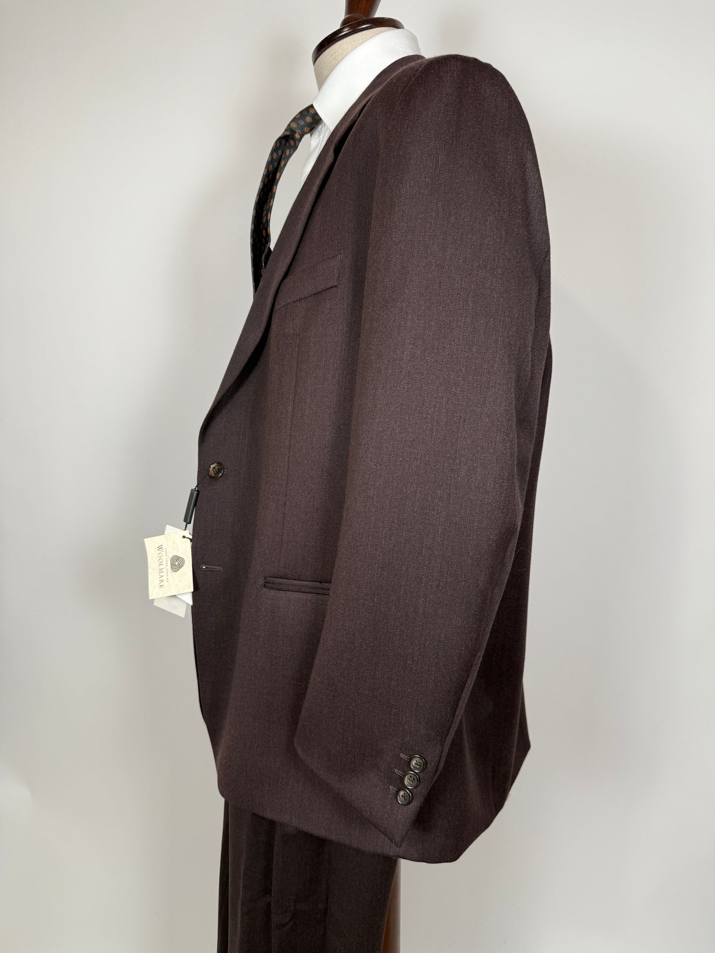 Completo anni ‘90 in flanella marrone (NOS) - tg. 58/60 drop basso