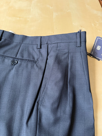 Pantalone in fresco lana blu gessato (NOS) - tg. 48