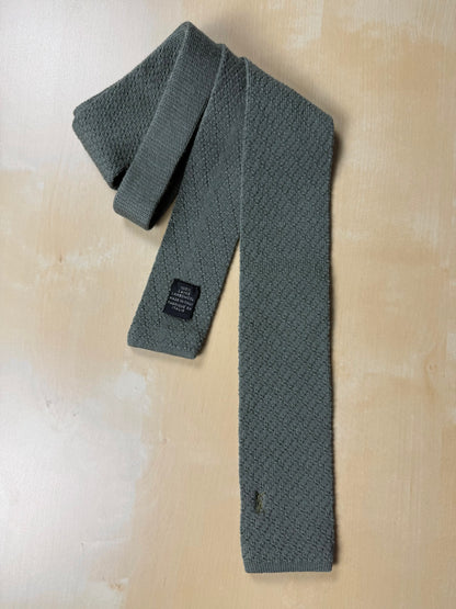 Cravatta Yves Saint Laurent tricot verde salvia