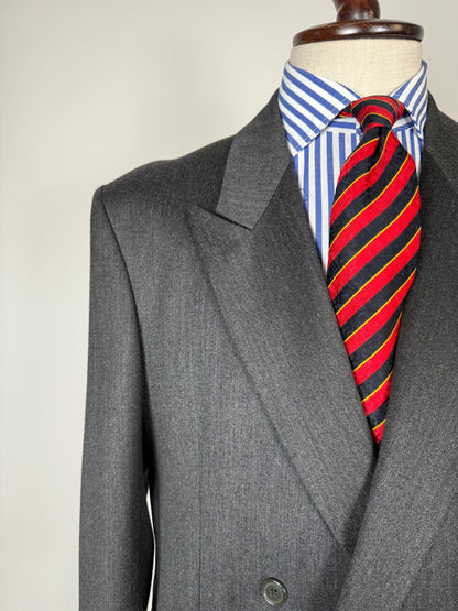 Completo doppiopetto anni ‘80 flanella antracite - tg. 52