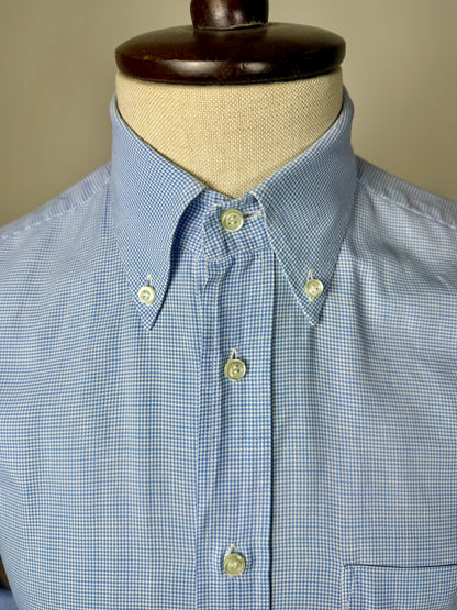 Camicia Avon celli vintage micro pied-de-poule azzurro - M collo 39