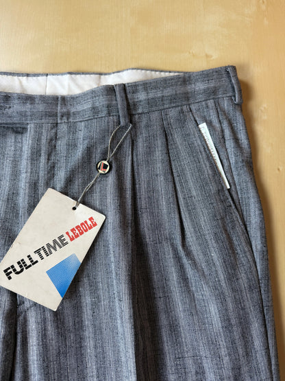 Pantaloni anni '80 grigio chiaro misto lana viscosa e seta (NOS) - tg. 50
