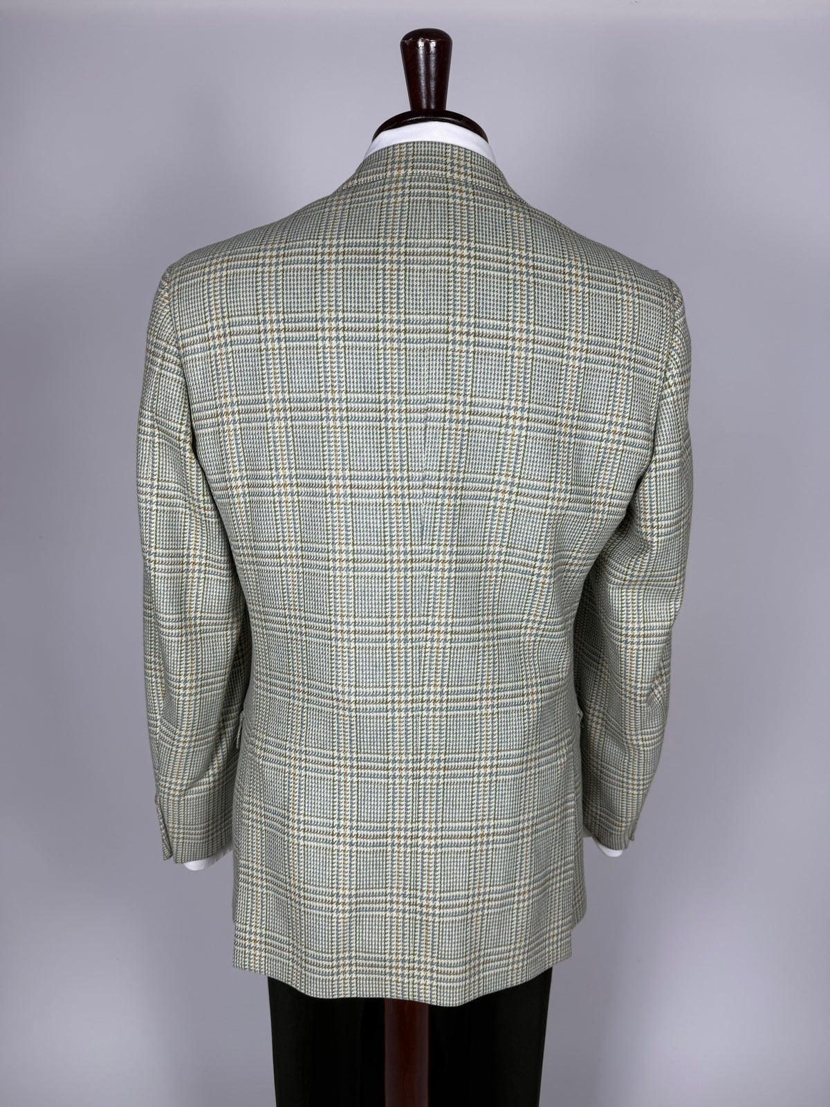 Giacca anni '80 principe Galles verde salvia lana e cashmere - tg. 48