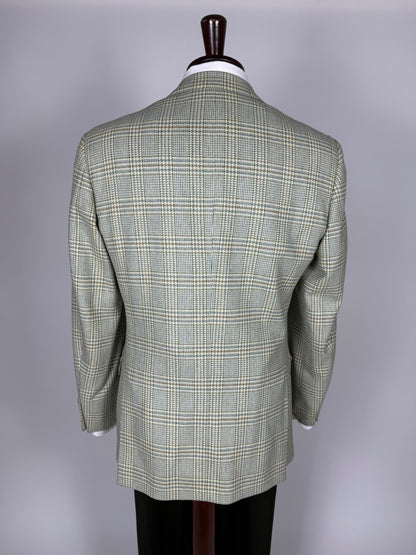 Giacca anni '80 principe Galles verde salvia lana e cashmere - tg. 48
