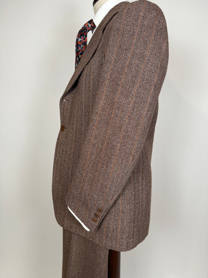 Completo anni ‘70 tweed marrone - tg. 50