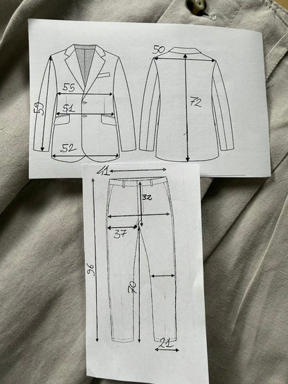 Completo doppiopetto anni '80 oversize viscosa e lino - tg. 46 corta