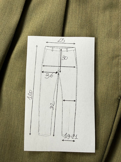 Pantaloni fresco lana verde oliva anni '80 NOS - tg. 50