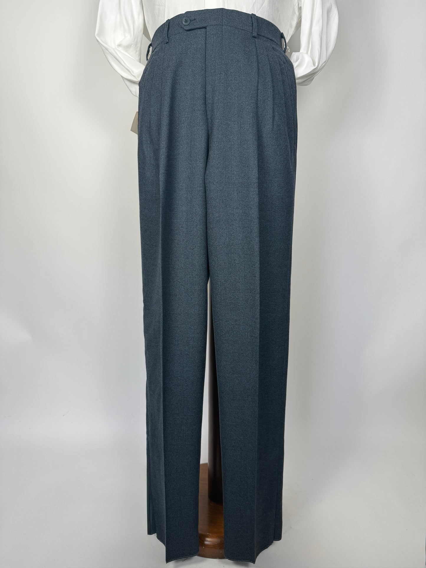 Pantaloni anni ‘80 crepella di lana verde scuro (NOS) - tg. 46