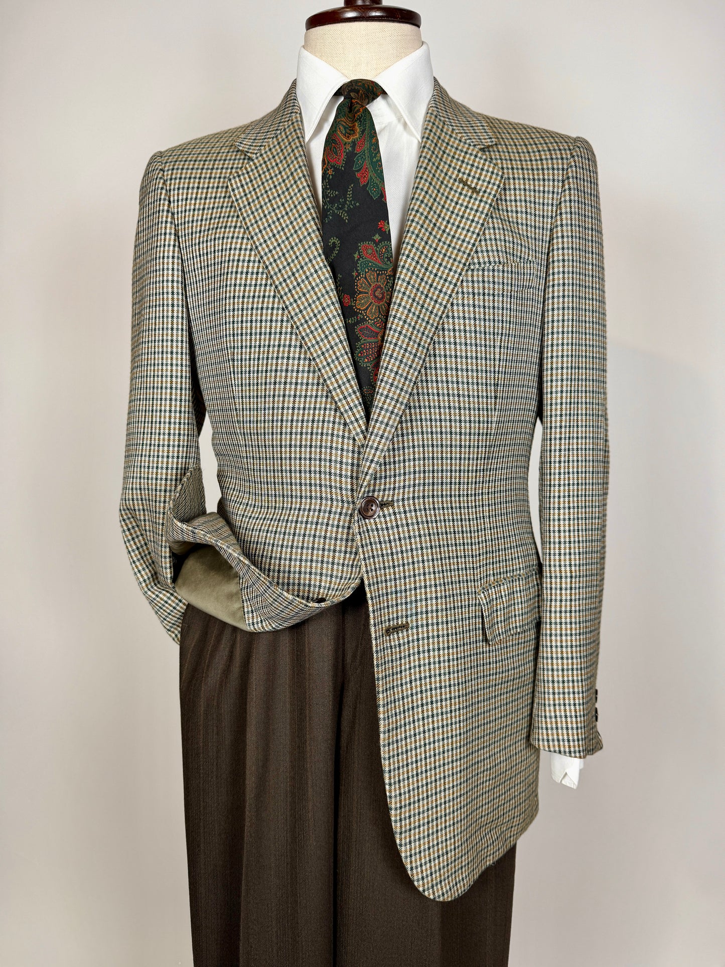 Giacca D’Avenza anni ‘80 check lana cashmere e seta - tg. 48