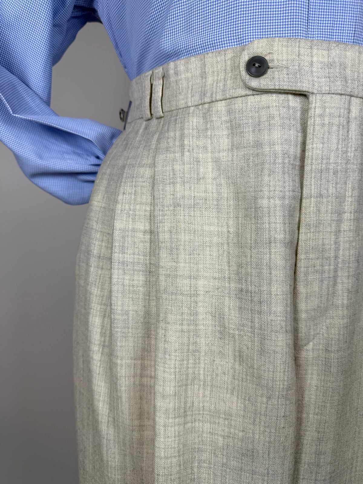 Pantaloni flanella bianco avorio anni '80 - tg. 48
