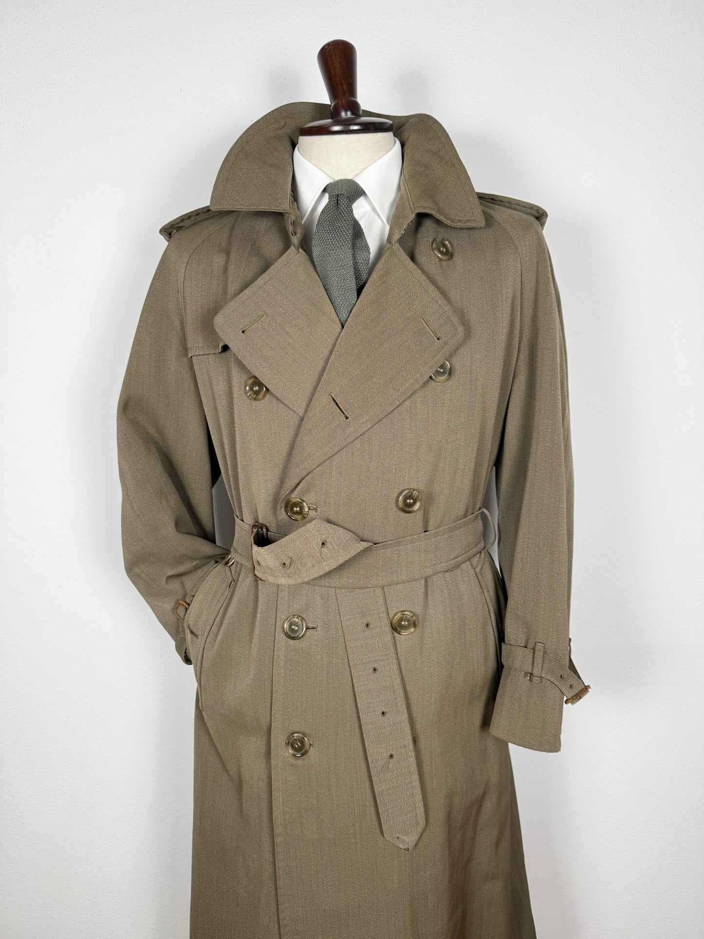 Trench Burberrys anni ‘80 in covert 100% lana - tg. 50-52