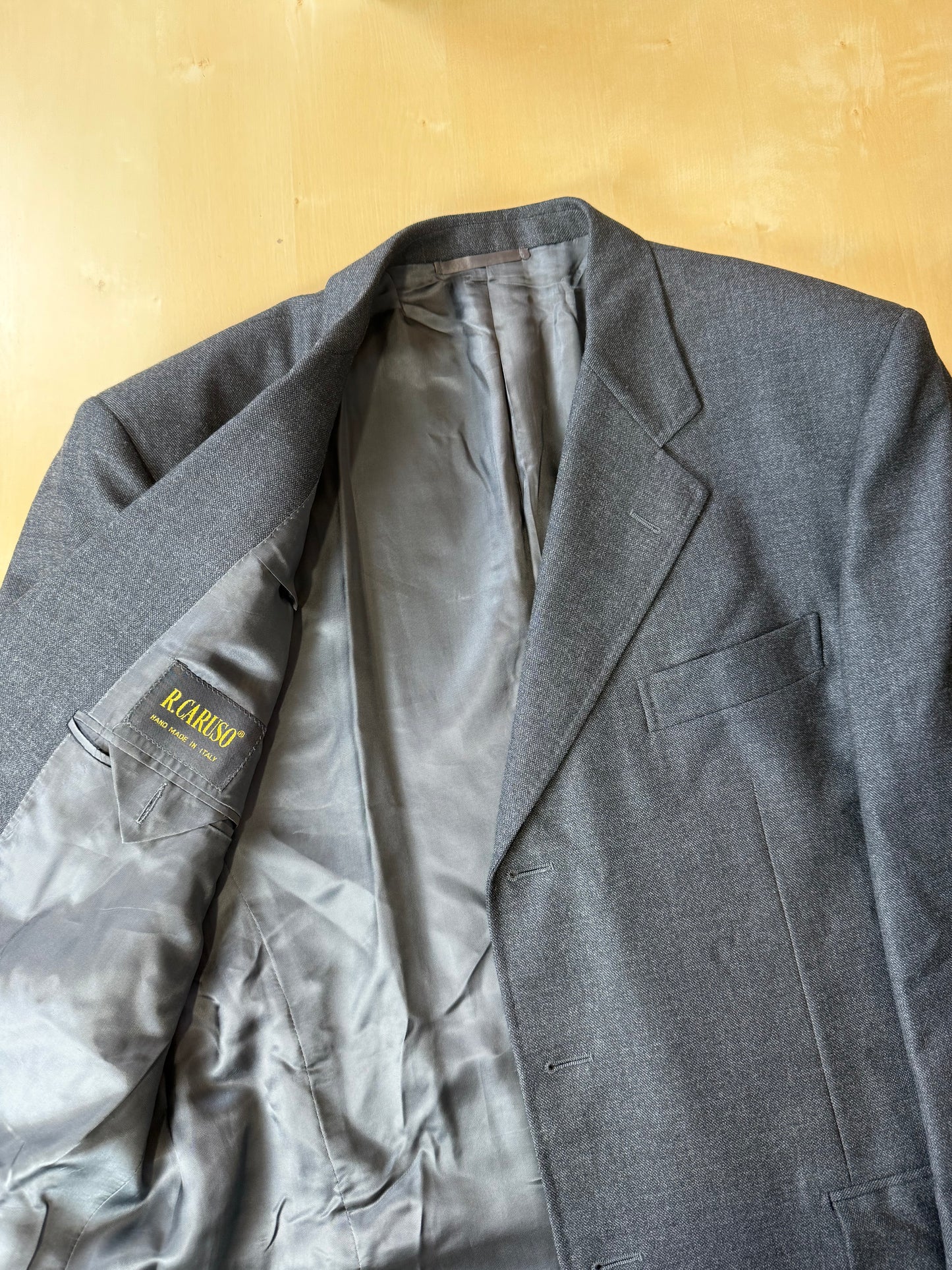 Giacca Caruso grisaglia cardata tessuto Loro Piana Zelander - tg. 54