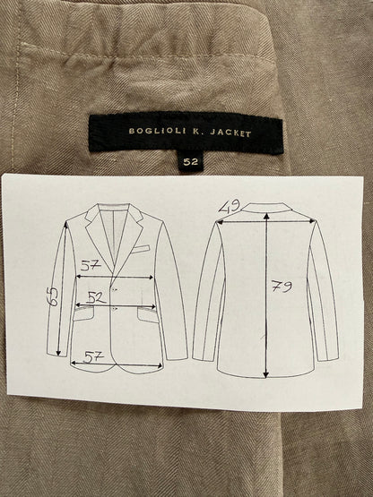 Boglioli K. Jacket estiva in seta e lino tessuto spigato - tg. 52