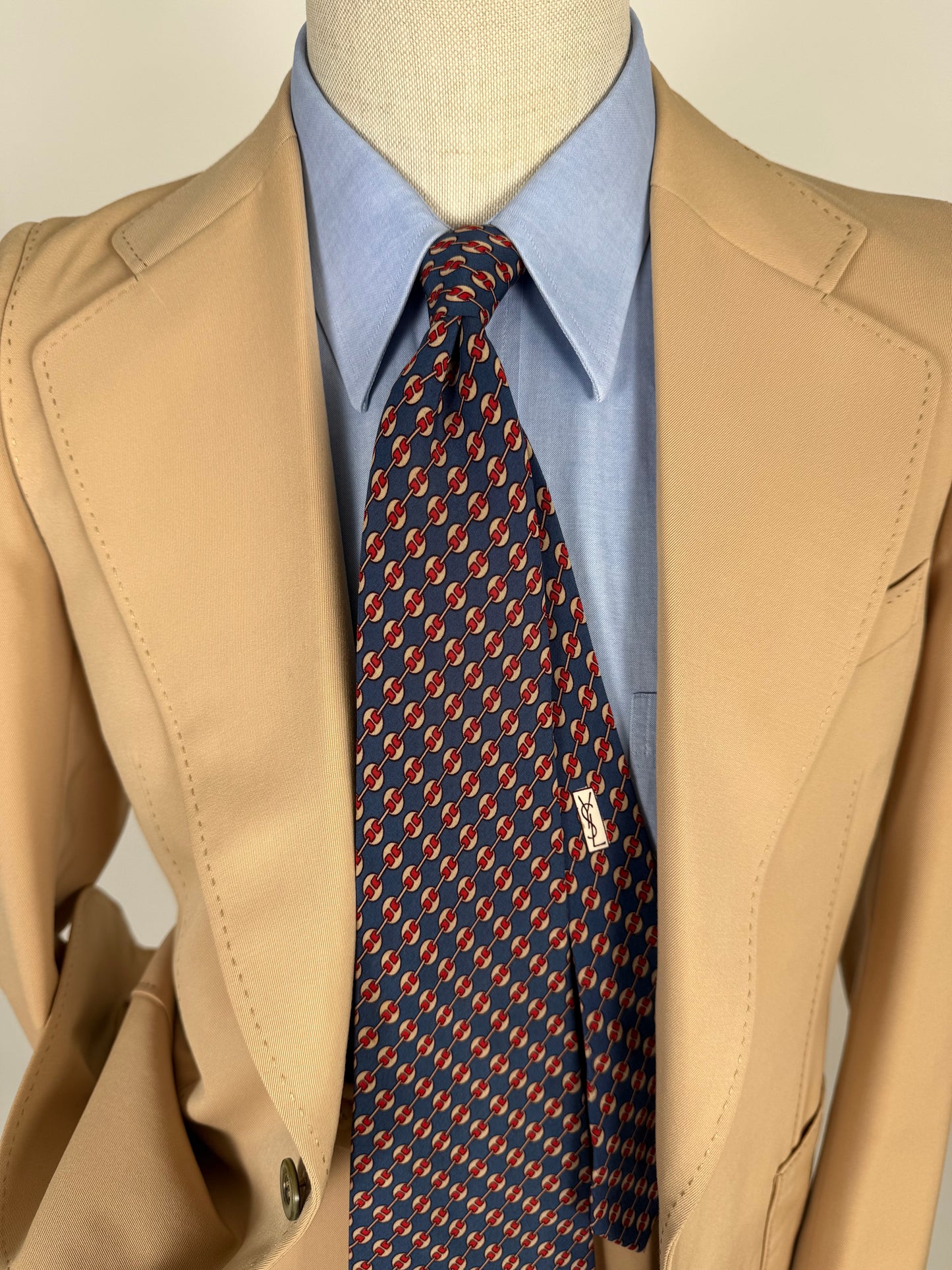 Cravatta Yves Saint Laurent anni ‘70 fantasia diagonale