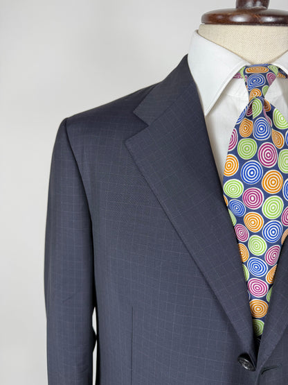 Completo Corneliani fresco lana blu a quadri - tg. 52/54