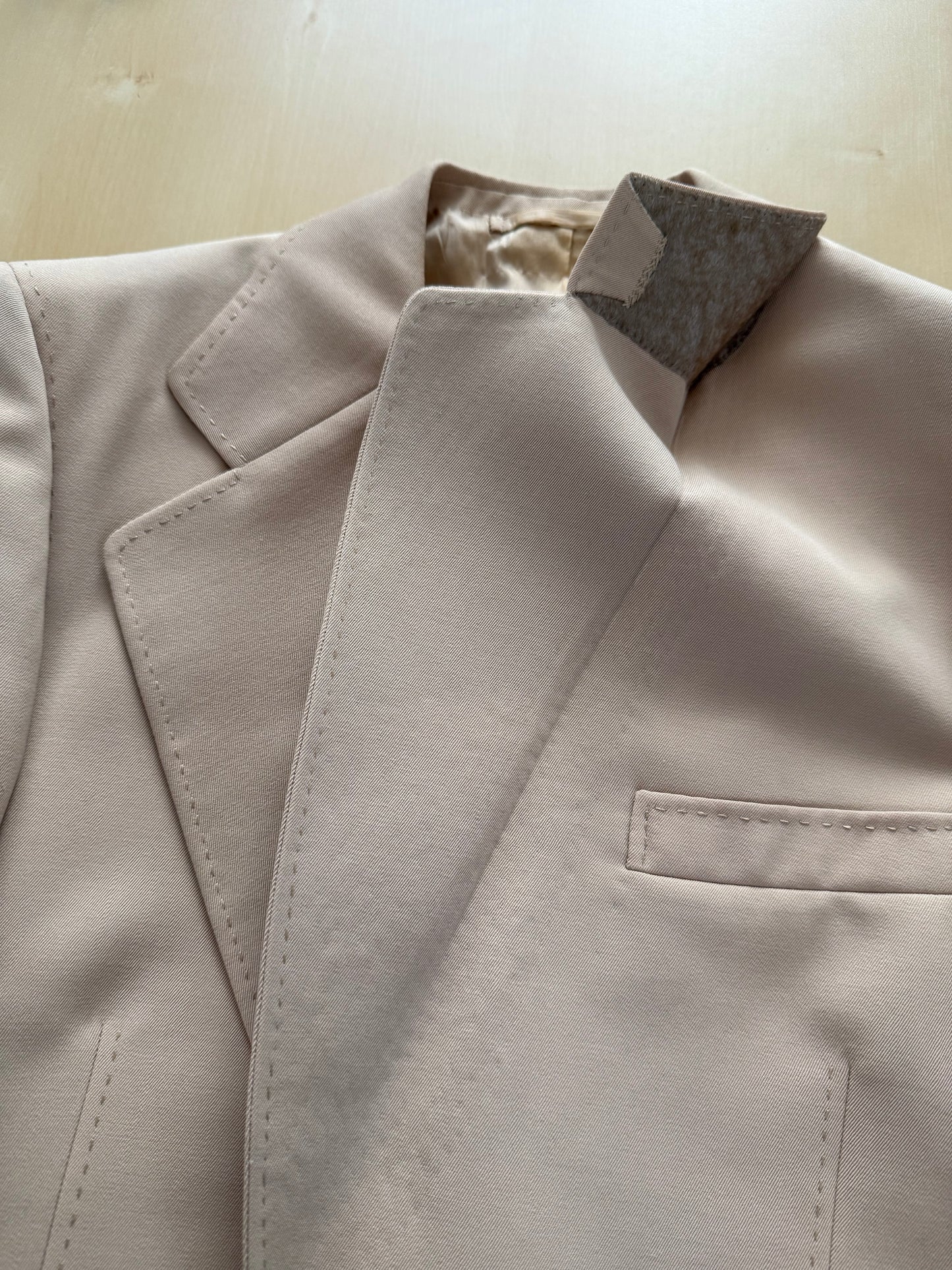 Completo anni ‘70 twill pettinato beige - tg. 42/44