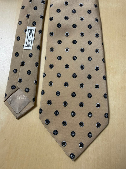Cravatta Dior vintage crêpe beige micro fantasia