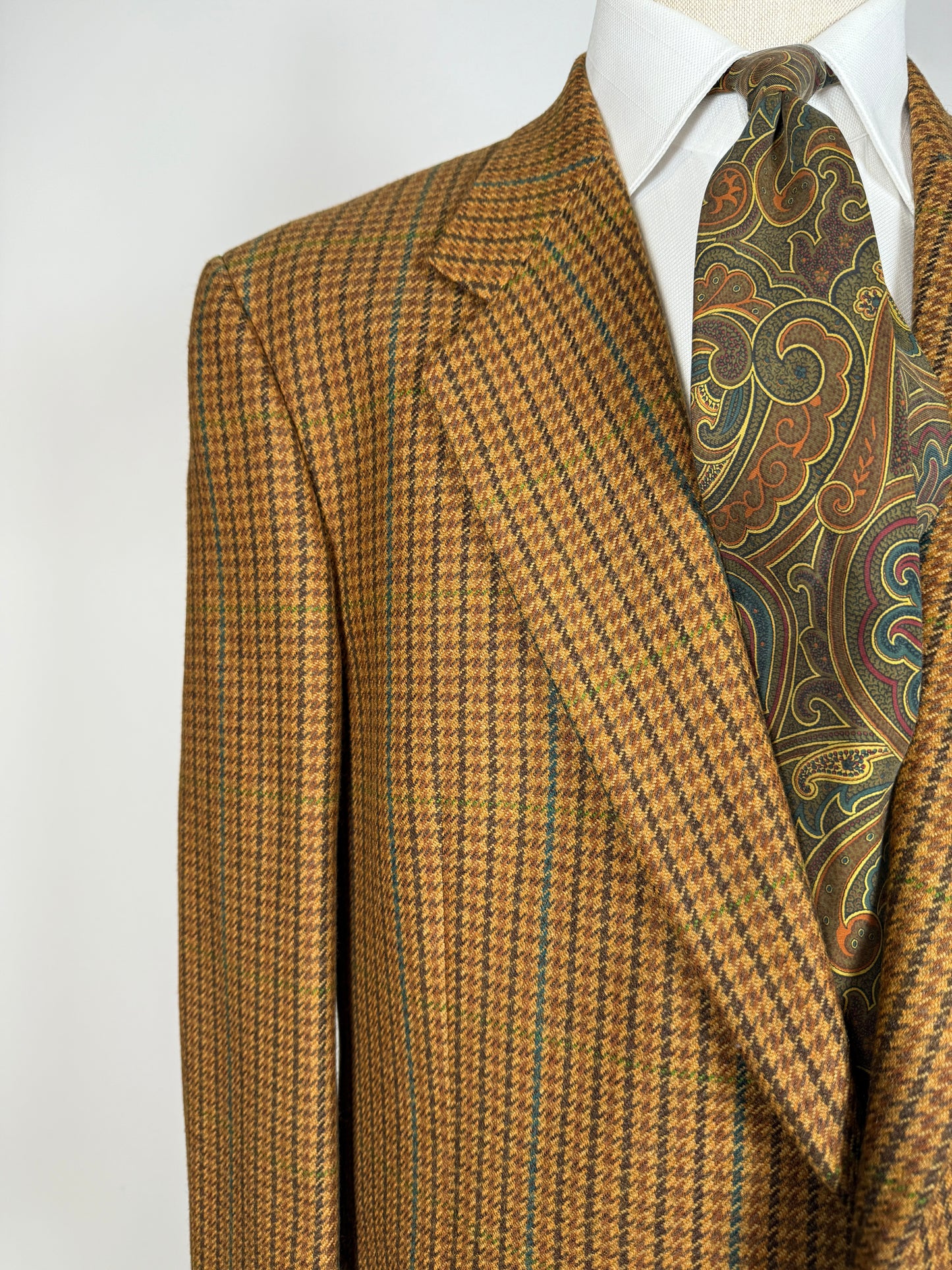 Giacca anni ‘80 pied-de-poule senape - tg. 54