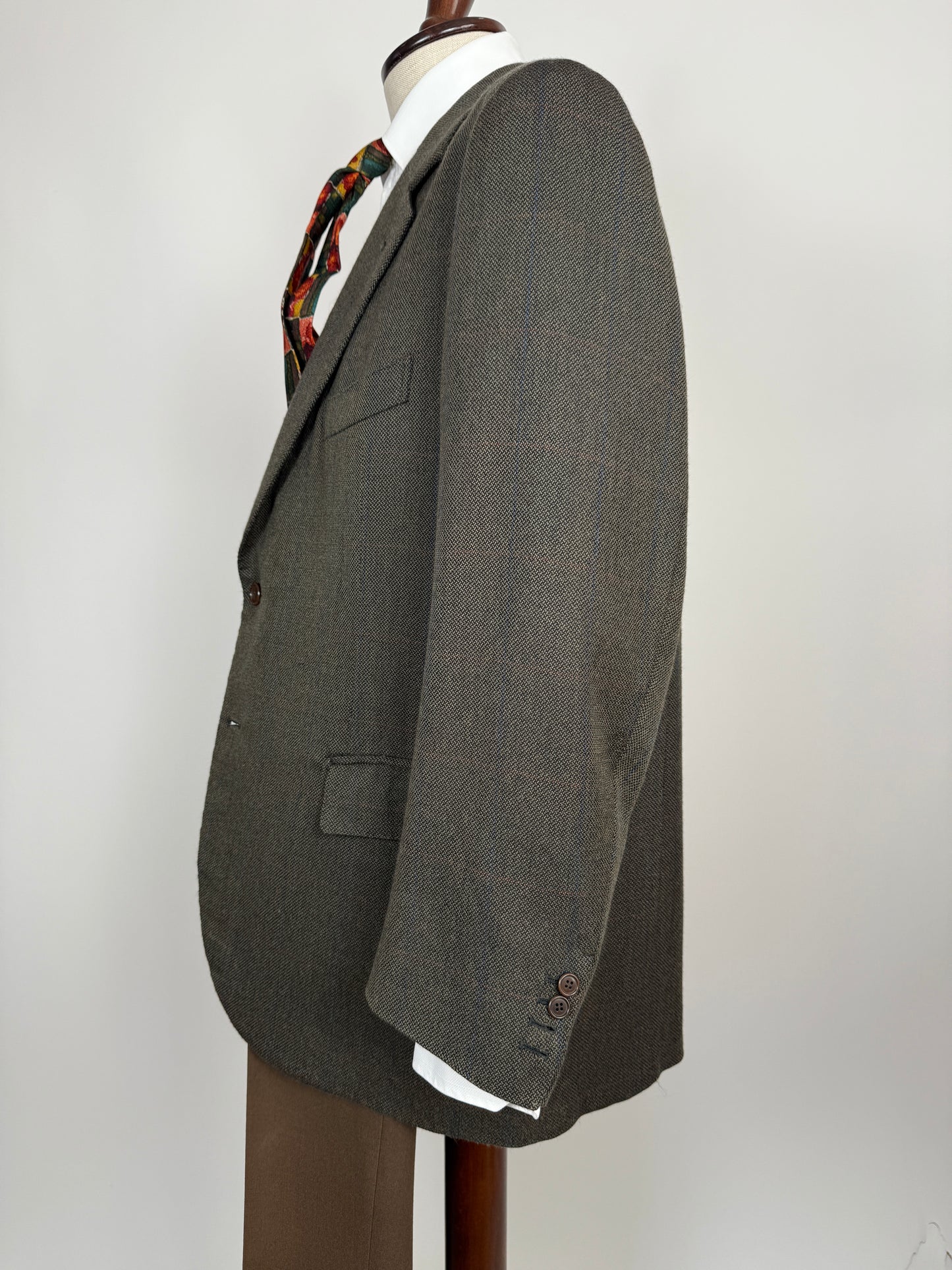 Giacca sartoriale in misto cashmere verde finestrato - tg. 58/60