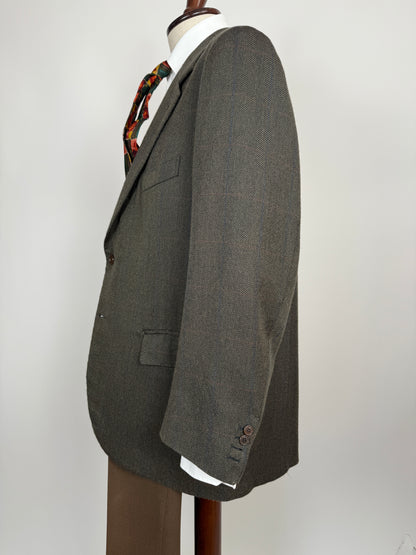 Giacca sartoriale in misto cashmere verde finestrato - tg. 58/60